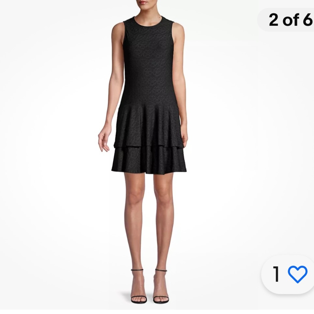 Michael Kors black floral tiered dress size S